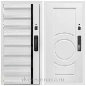 Входные двери 960 мм, Умная входная смарт-дверь Армада Каскад WHITE МДФ 10 мм Kaadas K9 / МДФ 16 мм МС-100 Белый матовый