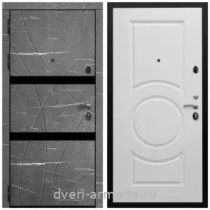 Двери МДФ для квартиры, Дверь входная Армада Престиж Черная шагрень МДФ 16 мм Торос графит / МДФ 16 мм МС-100 Белый матовый