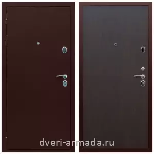 Входные двери с двумя петлями, Недорогая дверь входная Армада Люкс Антик медь / ПЭ Венге