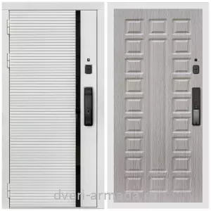 Правые входные двери, Умная входная смарт-дверь Армада Каскад WHITE МДФ 10 мм Kaadas K9 / МДФ 16 мм ФЛ-183 Сандал белый