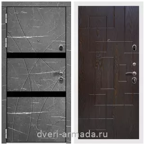 Красивые входные двери, Дверь входная Армада Престиж Белая шагрень МДФ 16 мм Торос графит / ФЛ-57 Дуб шоколад