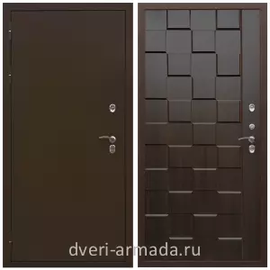 Входные двери толщиной 1.2 мм, Дверь входная уличная в дом Армада Термо Молоток коричневый/ МДФ 16 мм ОЛ-39 Эковенге