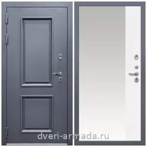 Входные двери со вставками, Дверь входная уличная в дом Армада Корса / МДФ 16 мм ФЛЗ-Панорама-1, Белый матовый
