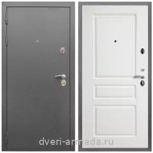 Правые входные двери, Дверь входная Армада Оптима Антик серебро / МДФ 16 мм ФЛ-243 Белый матовый