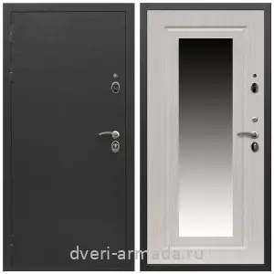 Белые двери с зеркалом, Дверь входная Армада Престиж Черный шелк / МДФ 16 мм ФЛЗ-120 Дуб беленый