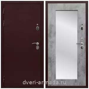 С зеркалом, Дверь входная Армада Престиж 2 Антик медь / МДФ 16 мм ФЛЗ пастораль Бетон темный