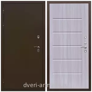 Тамбурные двери, Дверь входная теплая в дом Армада Термо Молоток коричневый/ ФЛ-102 Сандал белый для частного дома с шумоизоляцией