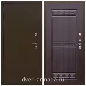 Для дачи, Дверь входная стальная уличная в квартиру Армада Термо Молоток коричневый/ ФЛ-242 Эковенге с панелями МДФ трехконтурная