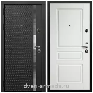 Одностворчатые входные двери, Дверь входная Армада Престиж Черная шагрень МДФ 16 мм ФЛН - 501/ МДФ 16 мм ФЛ-243 Белый матовый