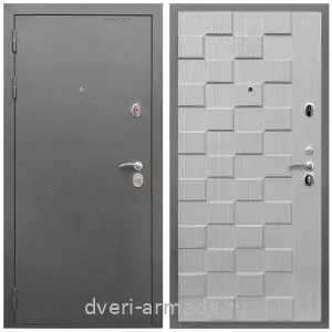 МДФ без фрезеровки, Дверь входная Армада Оптима Антик серебро / МДФ 16 мм ОЛ-39 Лиственница беж