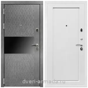Черные входные двери, Металлическая дверь входная Армада Престиж Белая шагрень МДФ 16 мм Штукатурка графит / ФЛ-119 Ясень белый