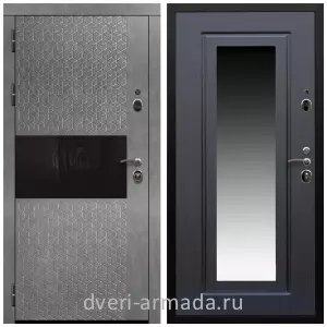 Двери МДФ для квартиры, Дверь входная Армада Престиж Черная шагрень МДФ 16 мм Штукатурка графит / МДФ 16 мм ФЛЗ-120 Венге