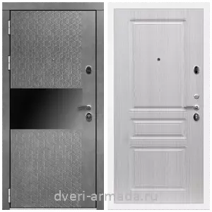 Входные двери лофт, Дверь входная Армада Престиж Белая шагрень МДФ 16 мм Штукатурка графит / ФЛ-243 Дуб беленый