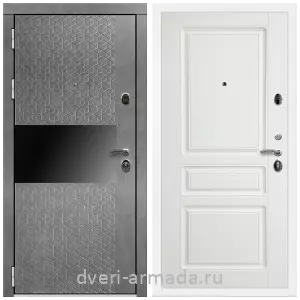 Входные двери с тремя петлями, Дверь входная Армада Престиж Белая шагрень МДФ 16 мм Штукатурка графит / ФЛ-243 Белый матовый