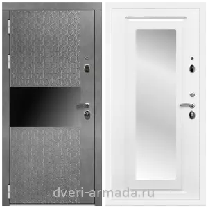 Черные входные двери, Металлическая дверь входная Армада Престиж Белая шагрень МДФ 16 мм Штукатурка графит / ФЛЗ-120 Ясень белый