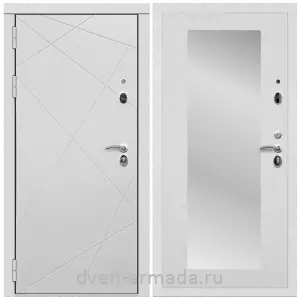 Входные двери с тремя петлями, Дверь входная Армада Тесла МДФ 16 мм / МДФ 16 мм ФЛЗ-Пастораль, Белый матовый
