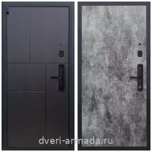 Металлические двери с шумоизоляцией и толстым полотном, Дверь входная Армада Бастион МДФ 16 мм Kaadas S500 / МДФ 6 мм ПЭ Цемент темный