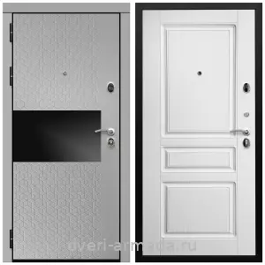 Двери МДФ для квартиры, Дверь входная Армада Престиж Черная шагрень МДФ 16 мм Милк рикамо софт / МДФ 16 мм ФЛ-243 Ясень белый