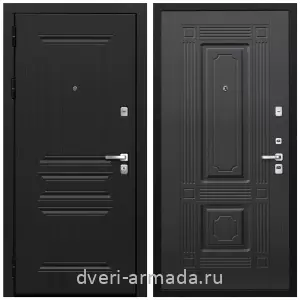 Входные двери толщиной 1.2 мм, Дверь входная Армада Экстра МДФ 10 мм ФЛ-243 Черная шагрень / МДФ 16 мм ФЛ-2 Дуб беленый