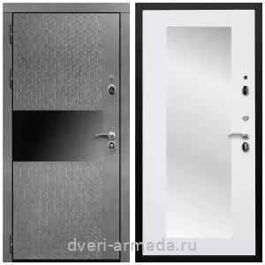 Входные двери лофт, Дверь входная Армада Престиж Черная шагрень МДФ 16 мм Штукатурка графит / МДФ 16 мм ФЛЗ-пастораль, Белый матовый