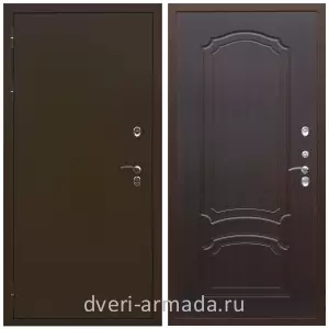 Тамбурные двери, Дверь входная уличная в дом Армада Термо Молоток коричневый/ ФЛ-140 Венге для загородного дома с панелями МДФ