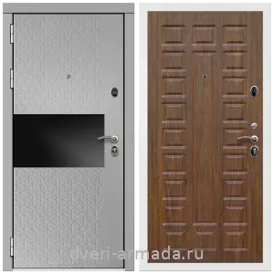Двери МДФ для квартиры, Дверь входная Армада Престиж Белая шагрень МДФ 16 мм Милк рикамо софт / МДФ 16 мм ФЛ-183 Мореная береза