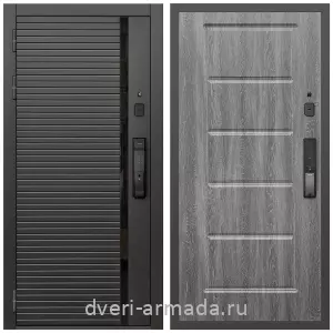 Готовые входные двери, Умная входная смарт-дверь Армада Каскад BLACK МДФ 10 мм Kaadas K9 / ФЛ-39 Дуб Филадельфия графит