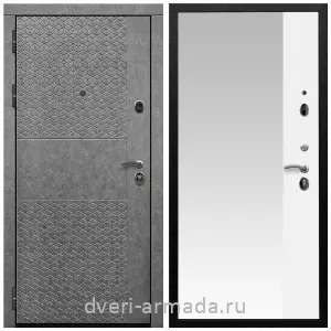 Двери МДФ для квартиры, Дверь входная Армада Престиж Черная шагрень МДФ 16 мм Штукатурка графит ФЛС - 502 / МДФ 16 мм ФЛЗ Панорама-1 Белый матовый