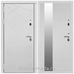 Двери МДФ для квартиры, Дверь входная Армада Тесла МДФ 16 мм / МДФ 16 мм ФЛЗ-Сити Белый матовый