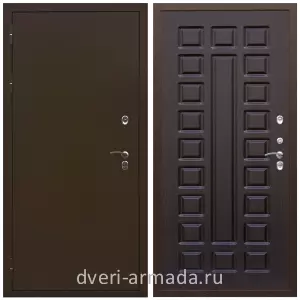 Тамбурные двери, Дверь входная уличная в дом Армада Термо Молоток коричневый/ ФЛ-183 Венге для дачи с панелями МДФ стандартного размера