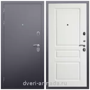 Входные двери 2050 мм, Дверь входная Армада Люкс Антик серебро / МДФ 16 мм ФЛ-243 Белый матовый
