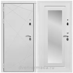 Входные двери с тремя петлями, Дверь входная Армада Тесла МДФ 16 мм / МДФ 16 мм ФЛЗ-120 Ясень белый
