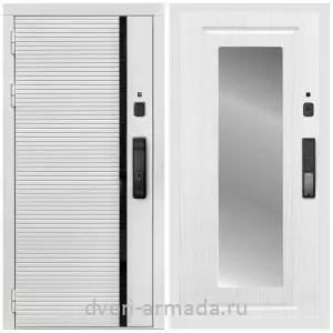 Входные двери Люксор, Умная входная смарт-дверь Армада Каскад WHITE МДФ 10 мм Kaadas K9 / МДФ 16 мм ФЛЗ-120 Ясень белый