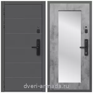 МДФ с зеркалом, Дверь входная Армада Роуд МДФ 10 мм Kaadas S500 / МДФ 16 мм ФЛЗ-Пастораль, Бетон темный