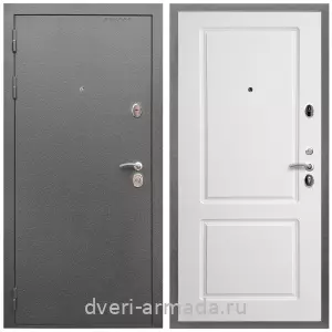 МДФ без фрезеровки, Дверь входная Армада Оптима Антик серебро / МДФ 16 мм ФЛ-117 Белый матовый