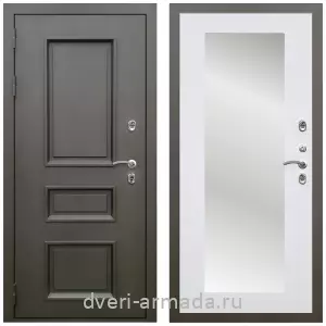 Толстые входные двери, Дверь входная уличная в дом Армада Фаренгейт / МДФ 16 мм ФЛЗ-пастораль, Белый матовый для загородного дома