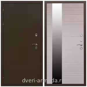 Антивандальные для квартир, Дверь входная уличная в дом Армада Термо Молоток коричневый/ МДФ 16 мм ФЛЗ-Сити Белый матовый