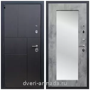 Белые двери с зеркалом, Дверь входная Армада Бастион МДФ 16 мм ФЛ-290 Дуб фактурный шоколад / МДФ 16 мм ФЛЗ-пастораль, Бетон темный