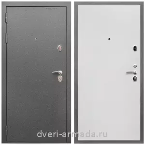 Входные двери толщиной 80 мм, Дверь входная Армада Оптима Антик серебро / Гладкая Белый матовый