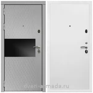 Двери МДФ для квартиры, Дверь входная Армада Престиж Белая шагрень МДФ 16 мм Милк рикамо софт / МДФ 10 мм Гладкая матовый