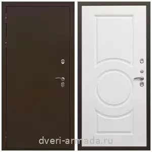 Входные двери толщиной 1.2 мм, Дверь входная уличная в дом Армада Термо Молоток коричневый/ МДФ 16 мм МС-100 Белый матовый