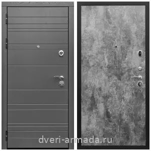 3 контура, Дверь входная Армада Роял Вуд МДФ 10 мм графит / МДФ 6 мм ПЭ Цемент темный