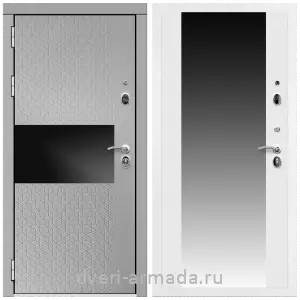 Входные двери со вставками, Дверь входная Армада Престиж Белая шагрень МДФ 16 мм Милк рикамо софт / МДФ 16 мм СБ-16 Белый матовый