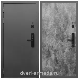 МДФ с молдингом, Умная входная смарт-дверь Армада Гарант Kaadas S500 / МДФ 6 мм ПЭ Цемент темный
