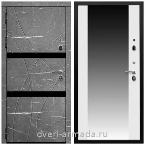 Черные входные двери, Металлическая дверь входная Армада Престиж Черная шагрень МДФ 16 мм Торос графит / МДФ 16 мм СБ-16 Белый матовый