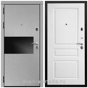 Входные двери Верона, Дверь входная Армада Престиж Черная шагрень МДФ 16 мм Милк рикамо софт / МДФ 16 мм ФЛ-243 Белый матовый