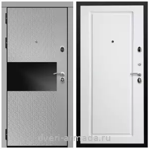 Входные двери 2050 мм, Дверь входная Армада Престиж Черная шагрень МДФ 16 мм Милк рикамо софт / МДФ 16 мм ФЛ-119 Белый матовый