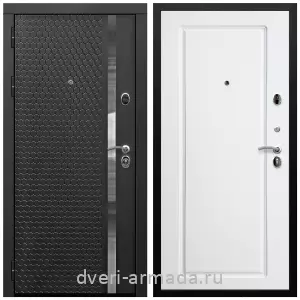 Входные двери лофт, Дверь входная Армада Престиж Черная шагрень МДФ 16 мм ФЛН - 501/ МДФ 16 мм ФЛ-119 Белый матовый
