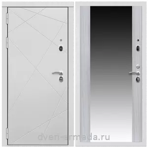 Входные двери с тремя петлями, Дверь входная Армада Тесла МДФ 16 мм / МДФ 16 мм СБ-16 Сандал белый