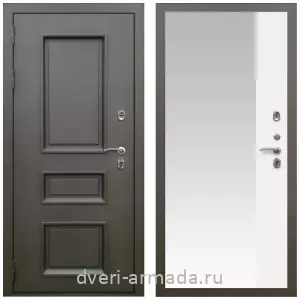 Современные входные двери, Дверь входная уличная в дом Армада Фаренгейт / МДФ 16 мм ФЛЗ Панорама-1 Белый матовый